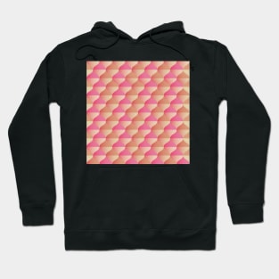 Retro 60s vibe, pattern in sweet pink and California beige Hoodie